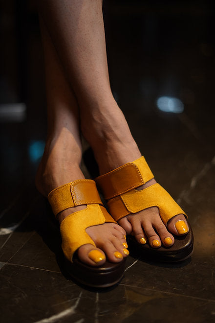 Mustard Platform Heels